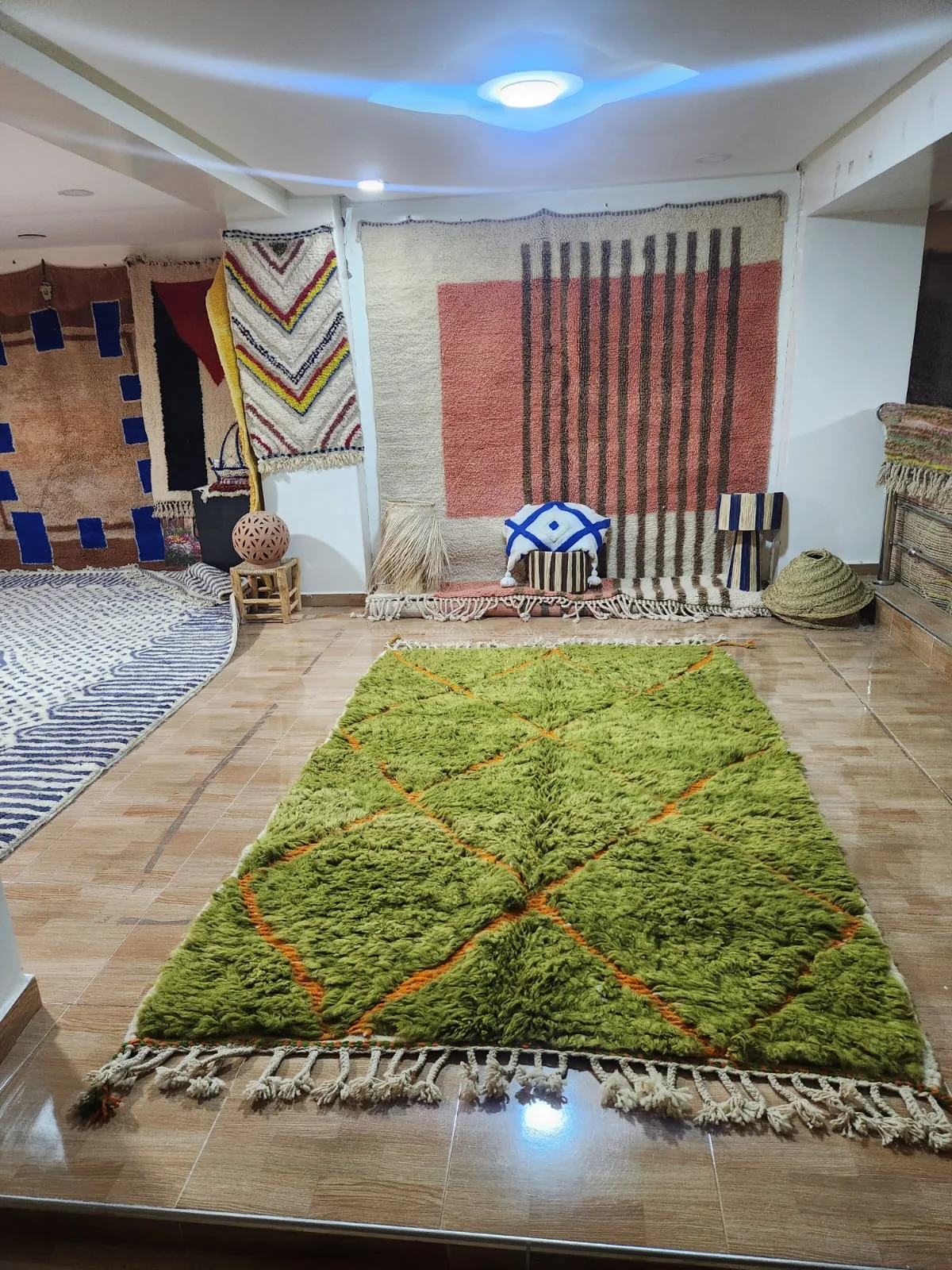 Moroccan wool rug — natural fibres and rich texture