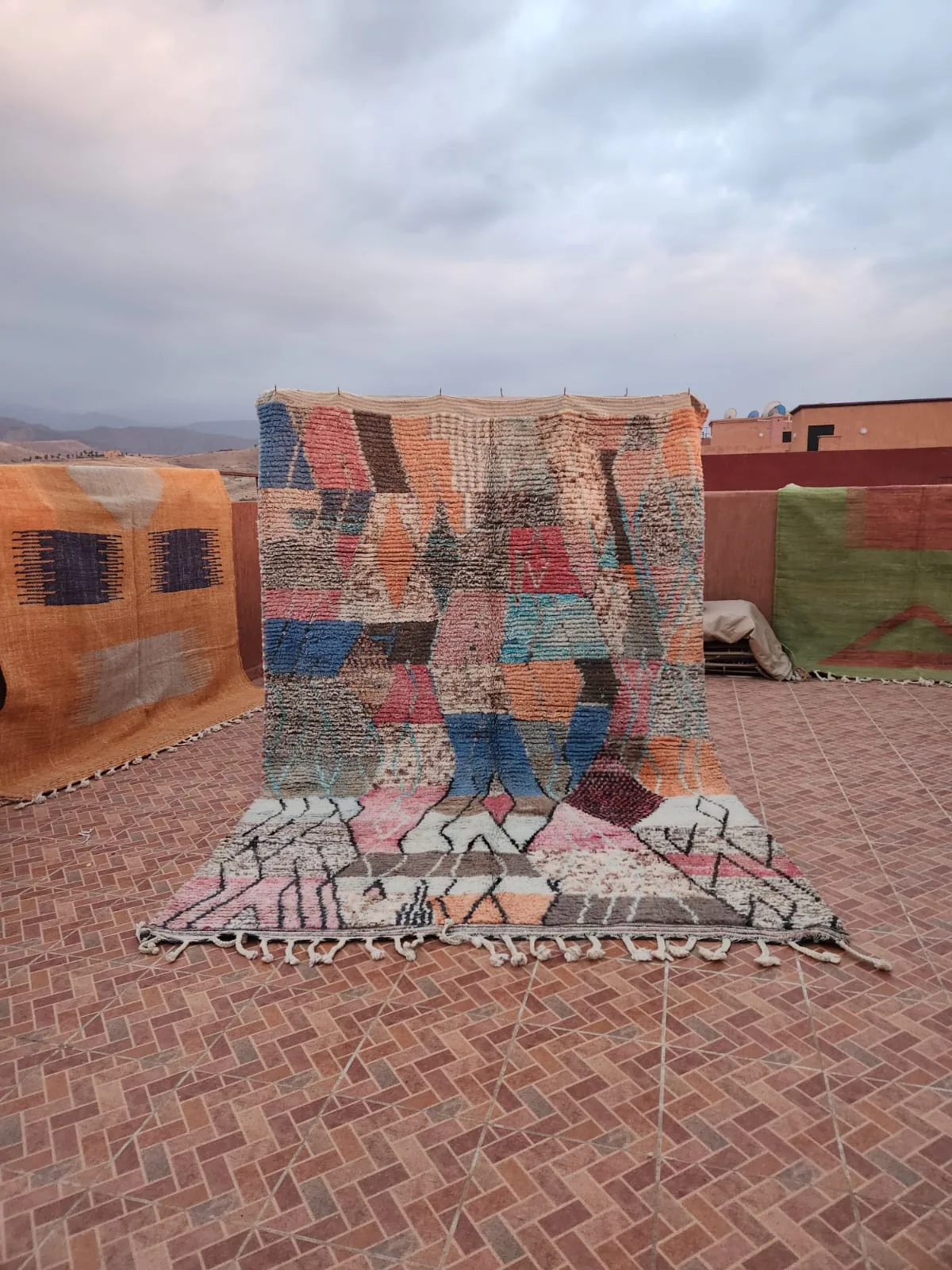 Color-block Boujaad in bold jewel tones with geometric field