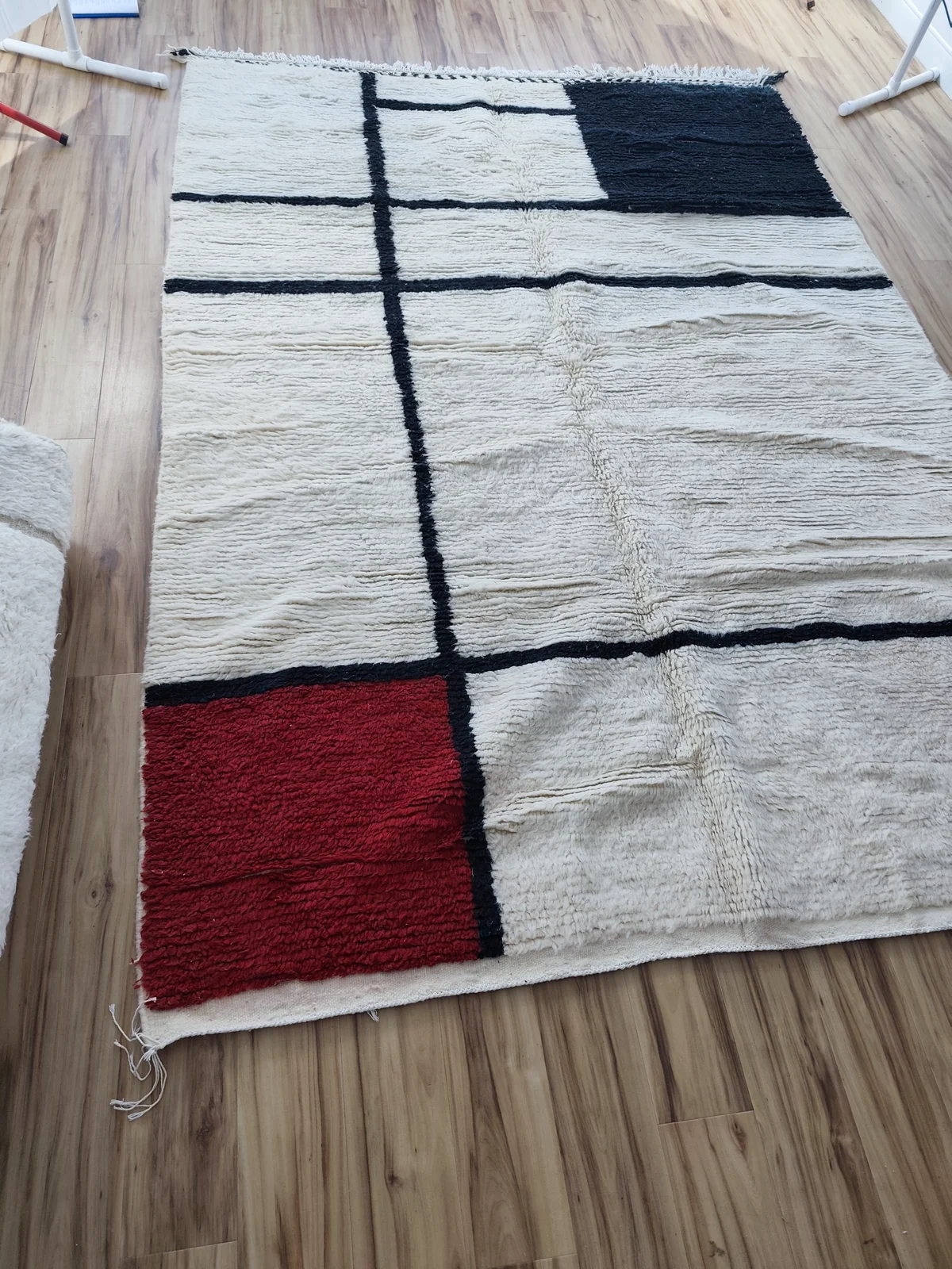 Kawtar — Kilim Moroccan Rug, hung in studio