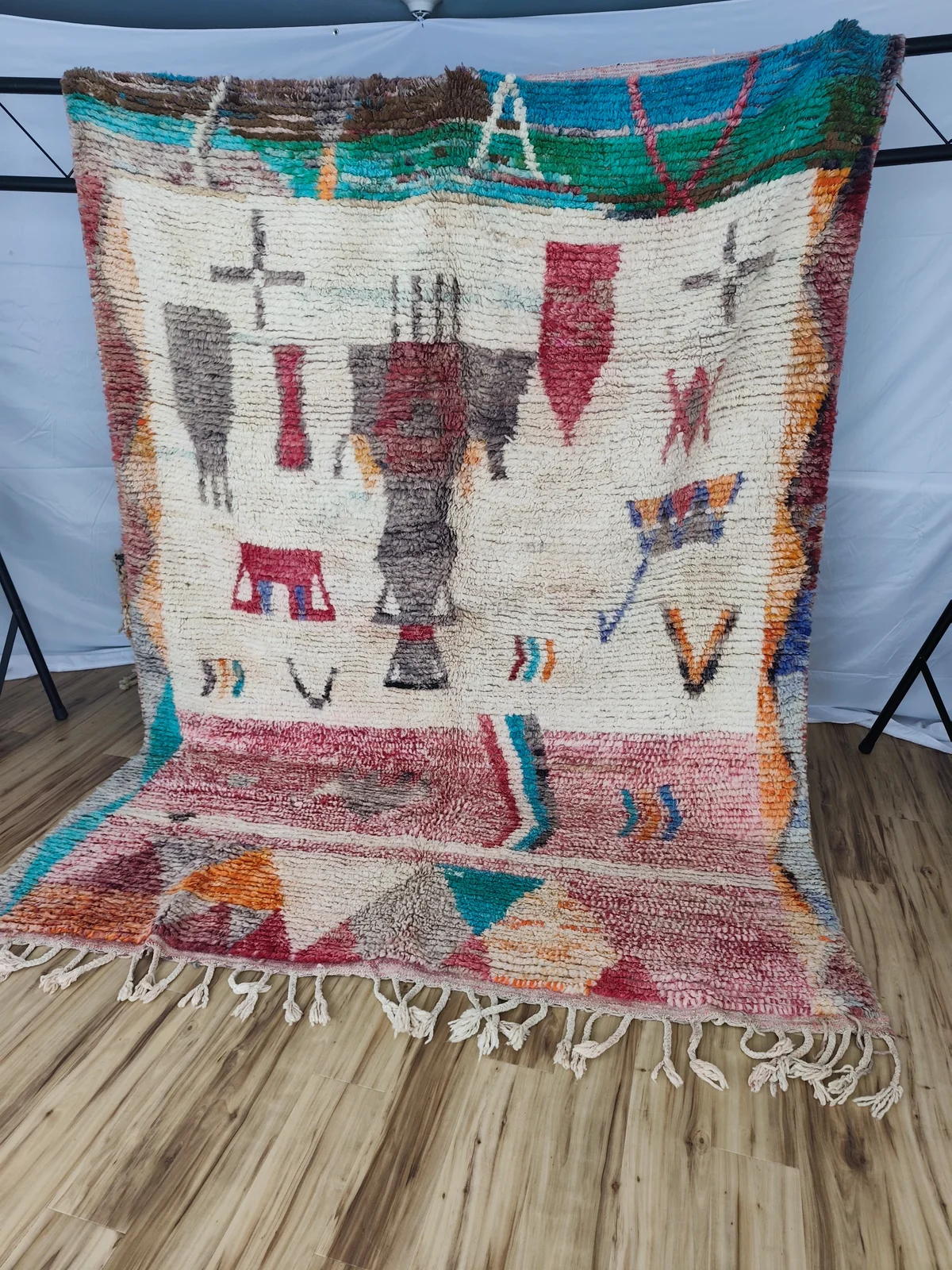 Zahia — Boujaad Moroccan Rug, hung in studio