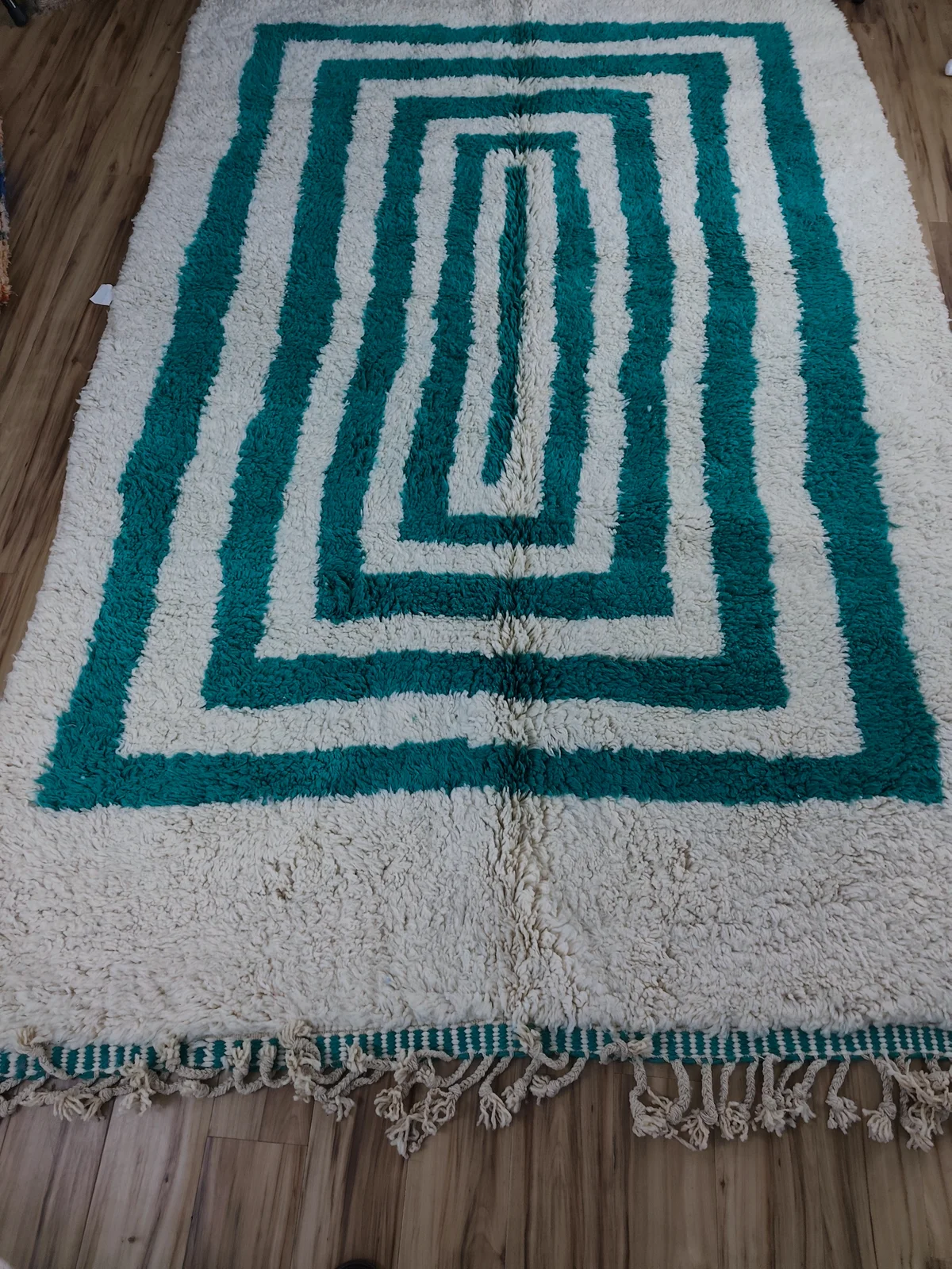 Ouafa — Mrirt Moroccan Rug, hung in studio