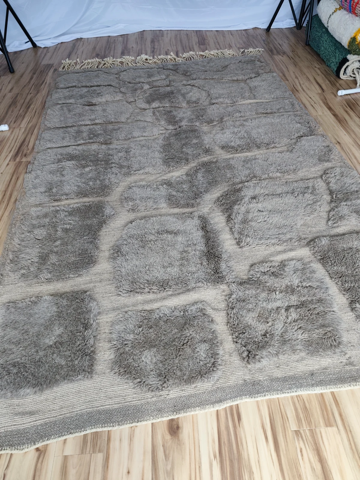 Aicha — Mrirt Moroccan Rug, hung in studio
