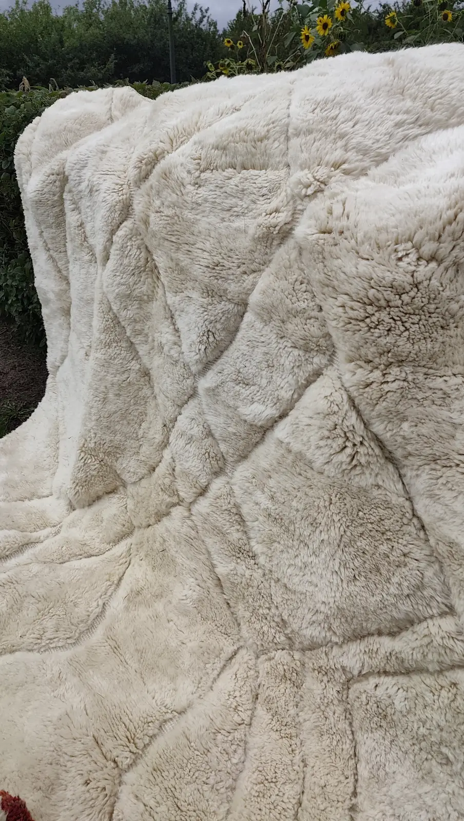 Tafsut — a close view of the wool, the diamonds carved rather than dyed into the surface, view 9 of 18