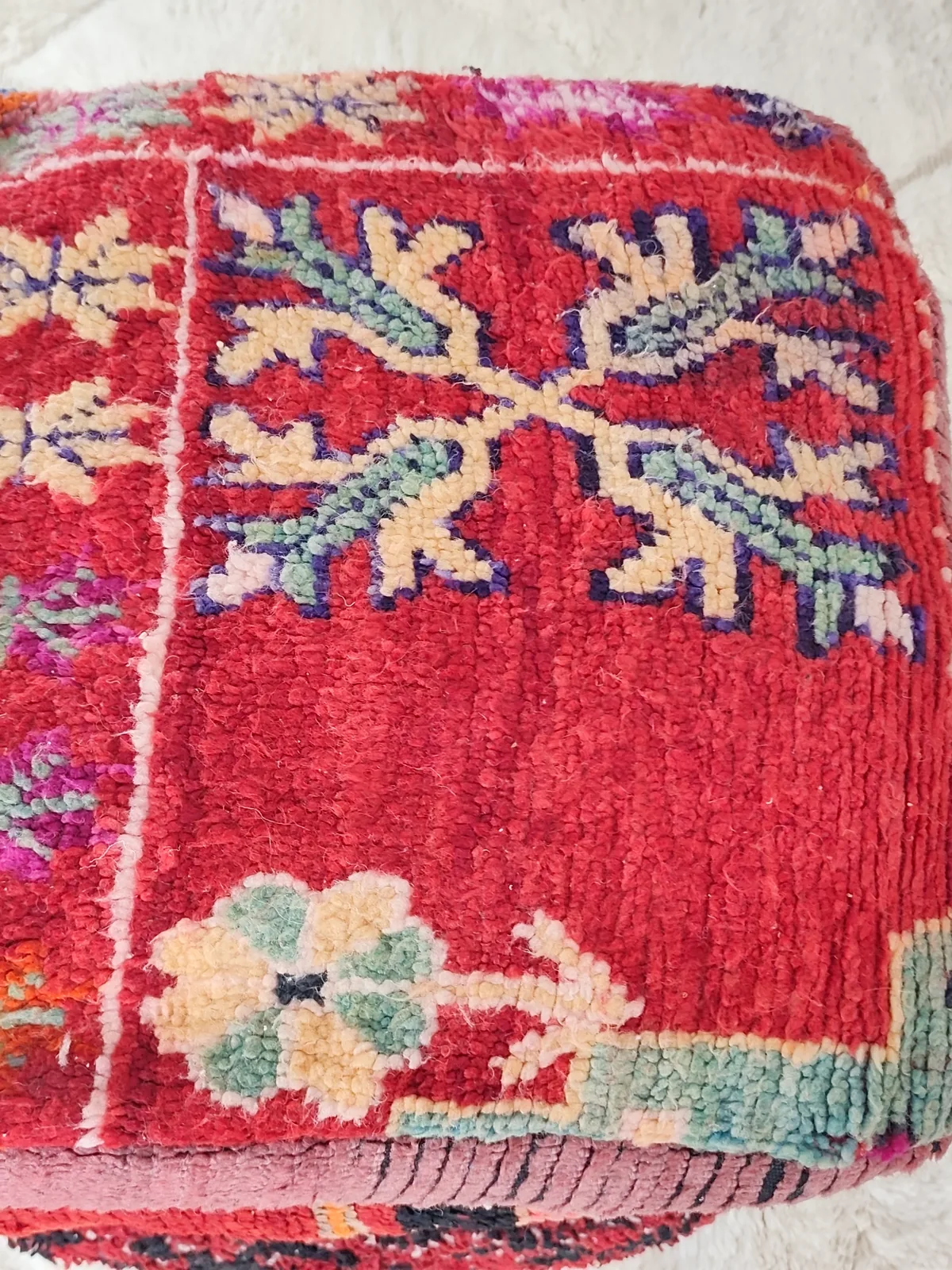 Tinhinan — botanical crimson pouf, additional angle, view 8 of 8